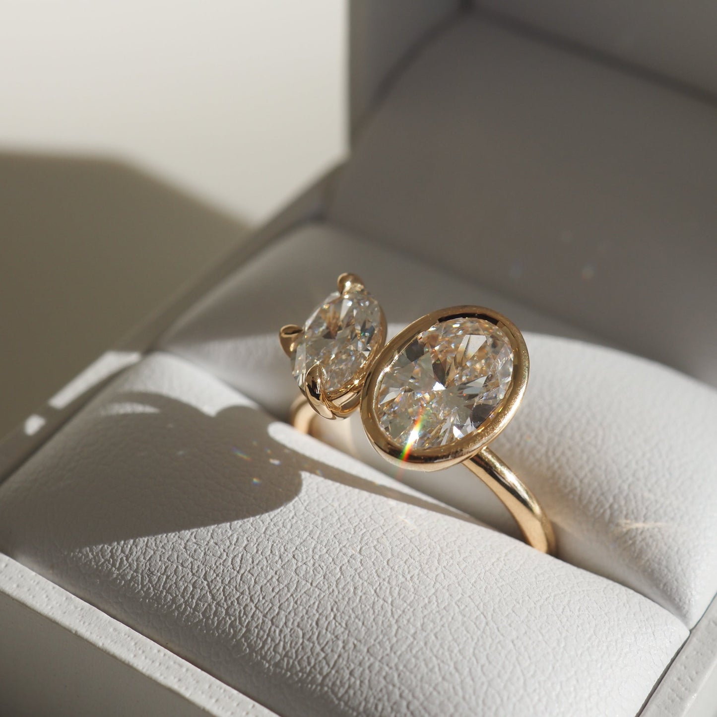 Elegant 3.0 CT Oval Lab Grown Diamond Bezel Engagement Ring 7