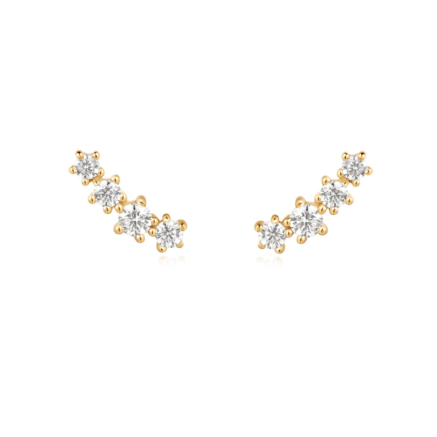 Elegant 0.30 Carat Round Lab-Grown Diamond Climber Earrings 4
