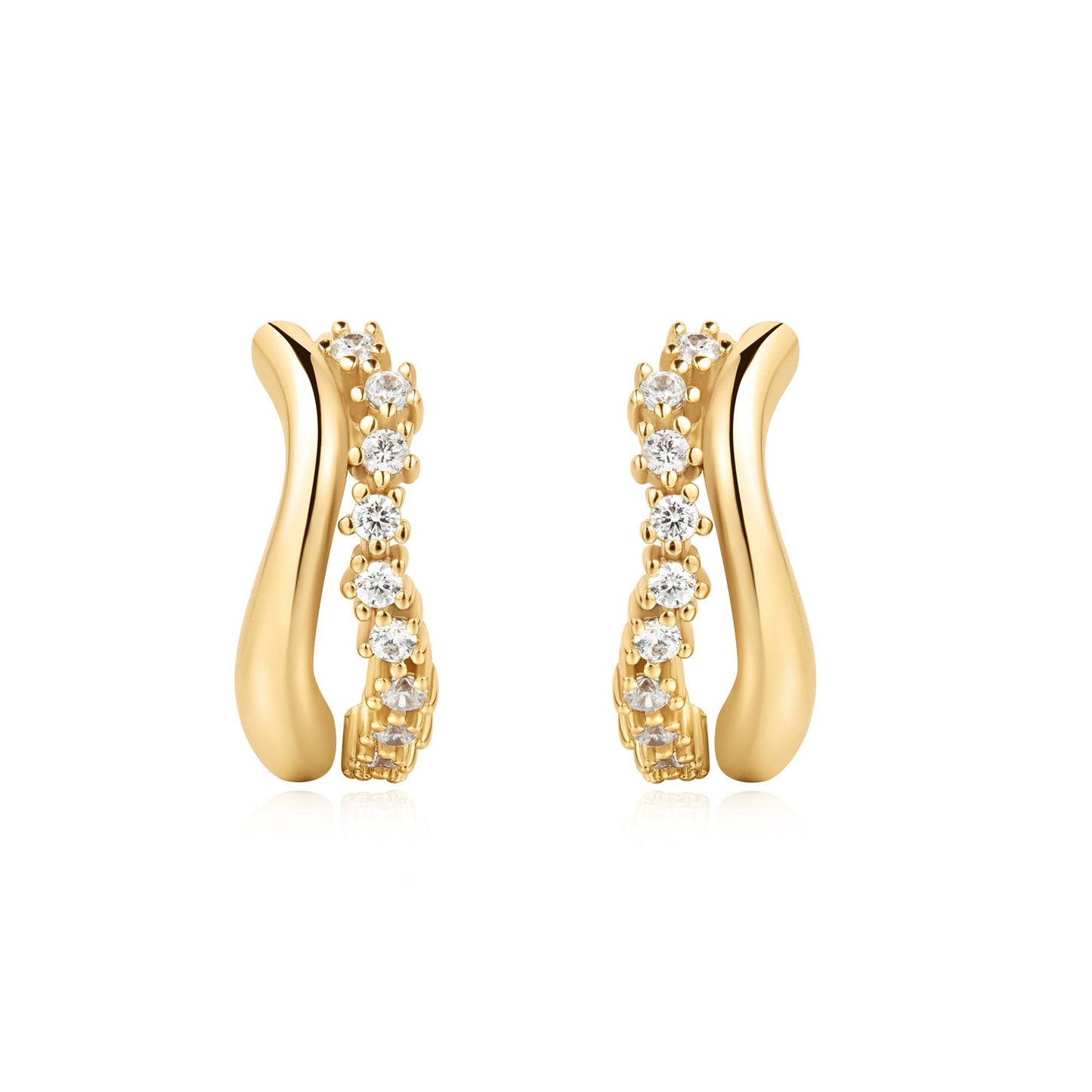 0.40TCW Round Lab-Grown Diamond Gold Huggie Earrings 6