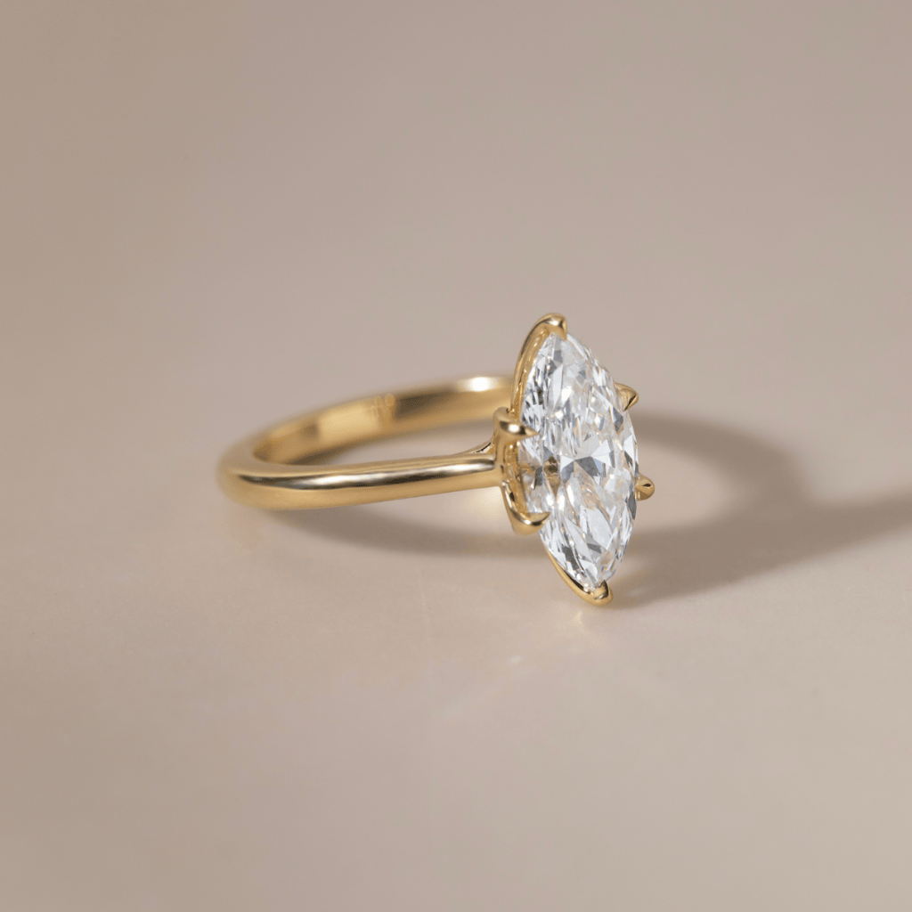 Solitaire & Tulip Prong-Marquise Lab Grown Diamond Engagement Ring