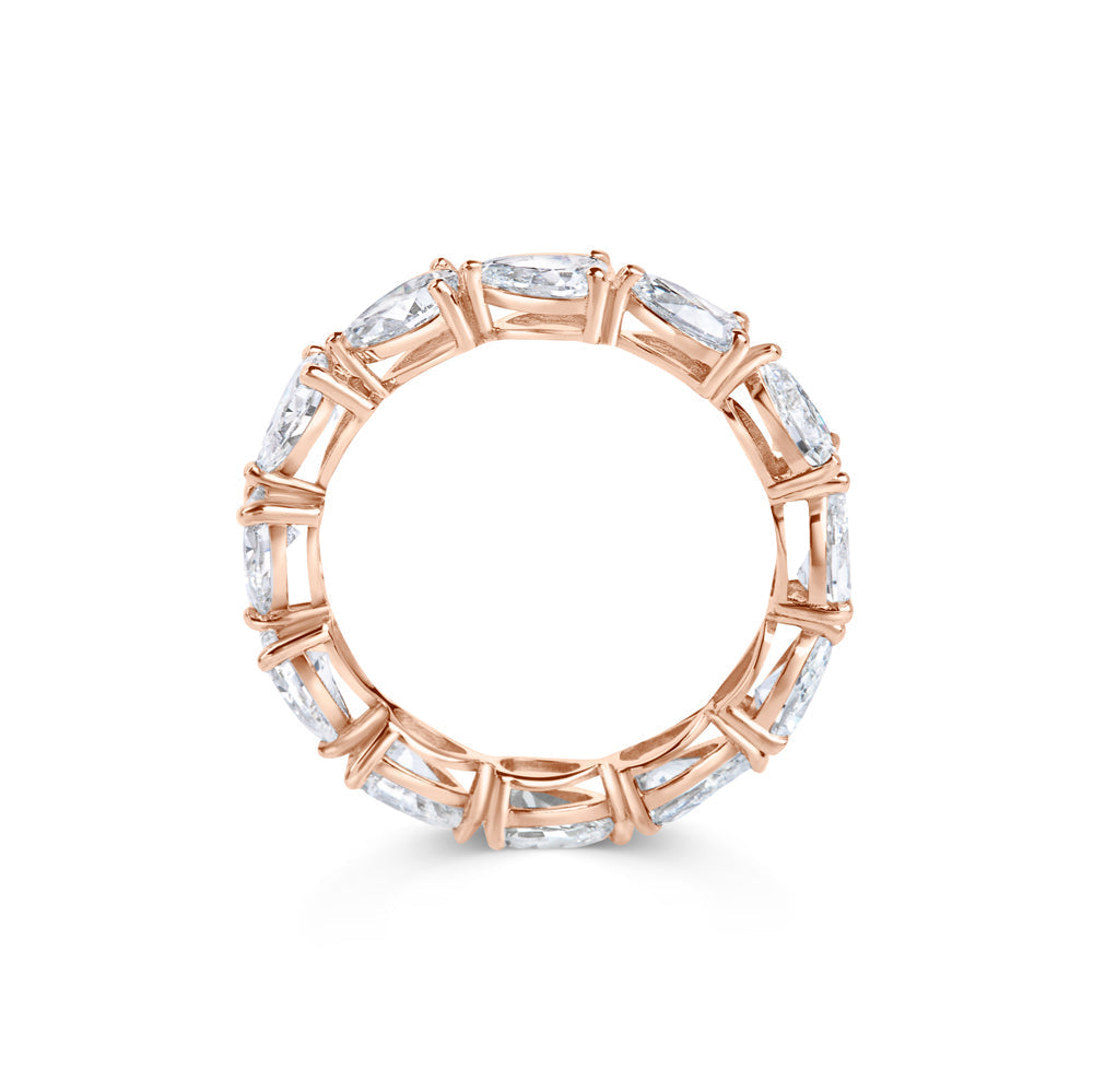 2.0 TCW Pear Lab-Created Diamond Eternity Wedding Band 12
