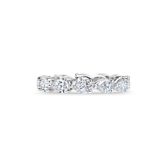 2.0 TCW Pear Lab-Created Diamond Eternity Wedding Band 1