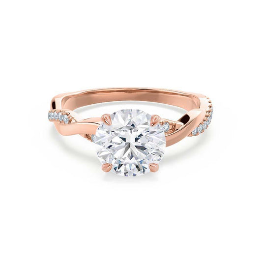 0.75 CT Round Lab-Grown Diamond Twisted Pave Engagement Ring 1