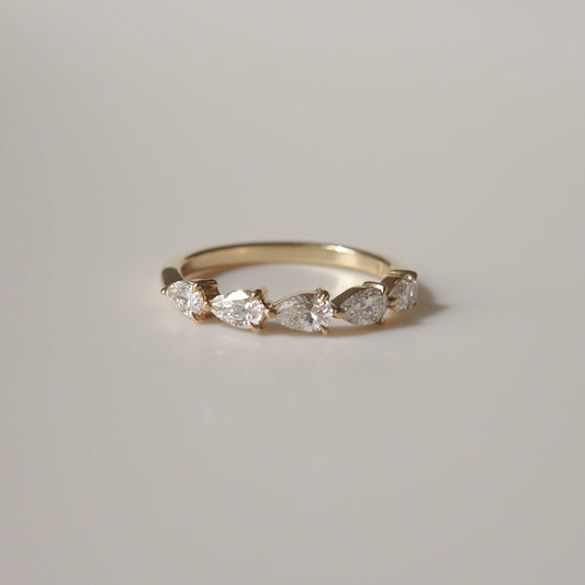 0.50 TCW Pear Lab Grown Diamond  Half Eternity Wedding Band 1