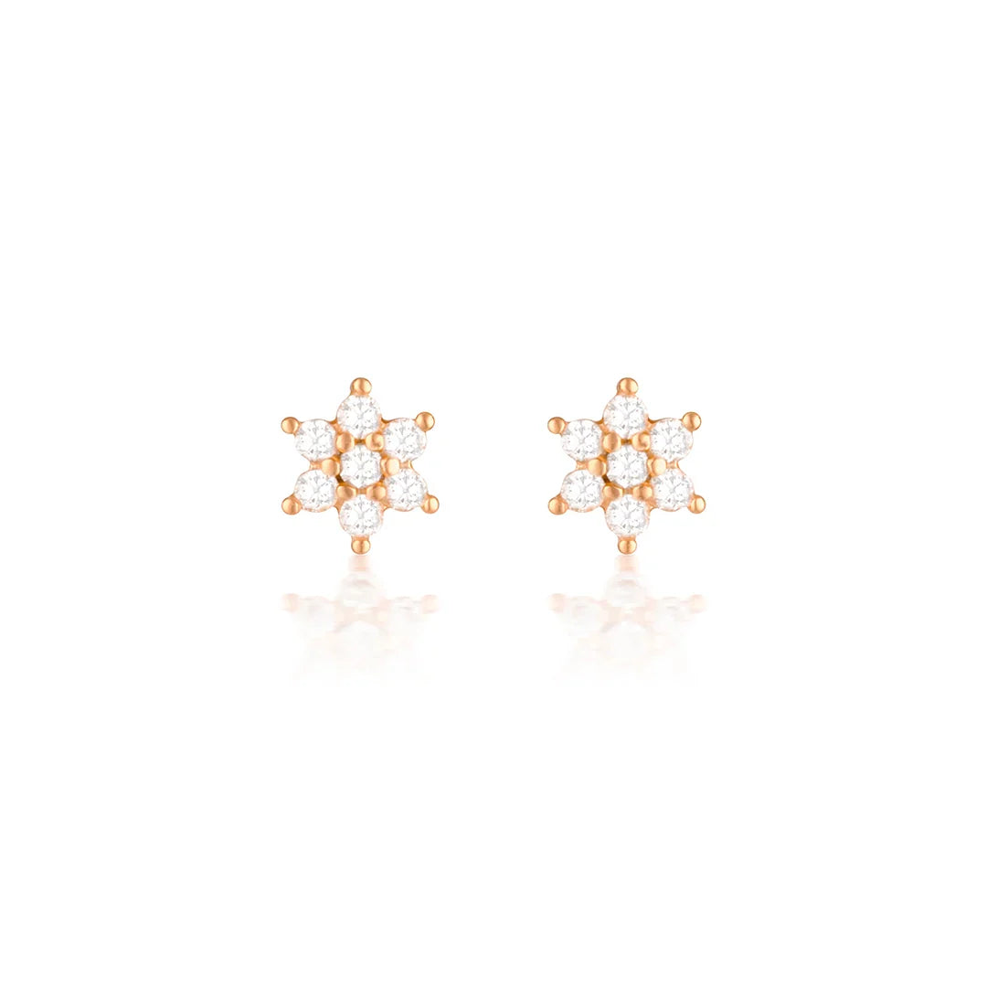 0.10 TCW Radiant Star-Shaped Diamond Stud Earrings 13
