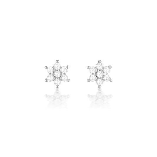 0.10 TCW Radiant Star-Shaped Diamond Stud Earrings 1