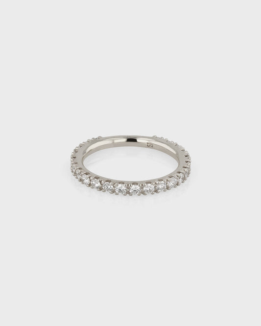 0.50 TCW Round Lab Grown Diamond Half Eternity Wedding Band 1