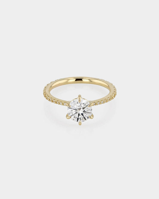 Radiant 2.0 CT Round Lab Grown Diamond Pave Engagement Ring 1