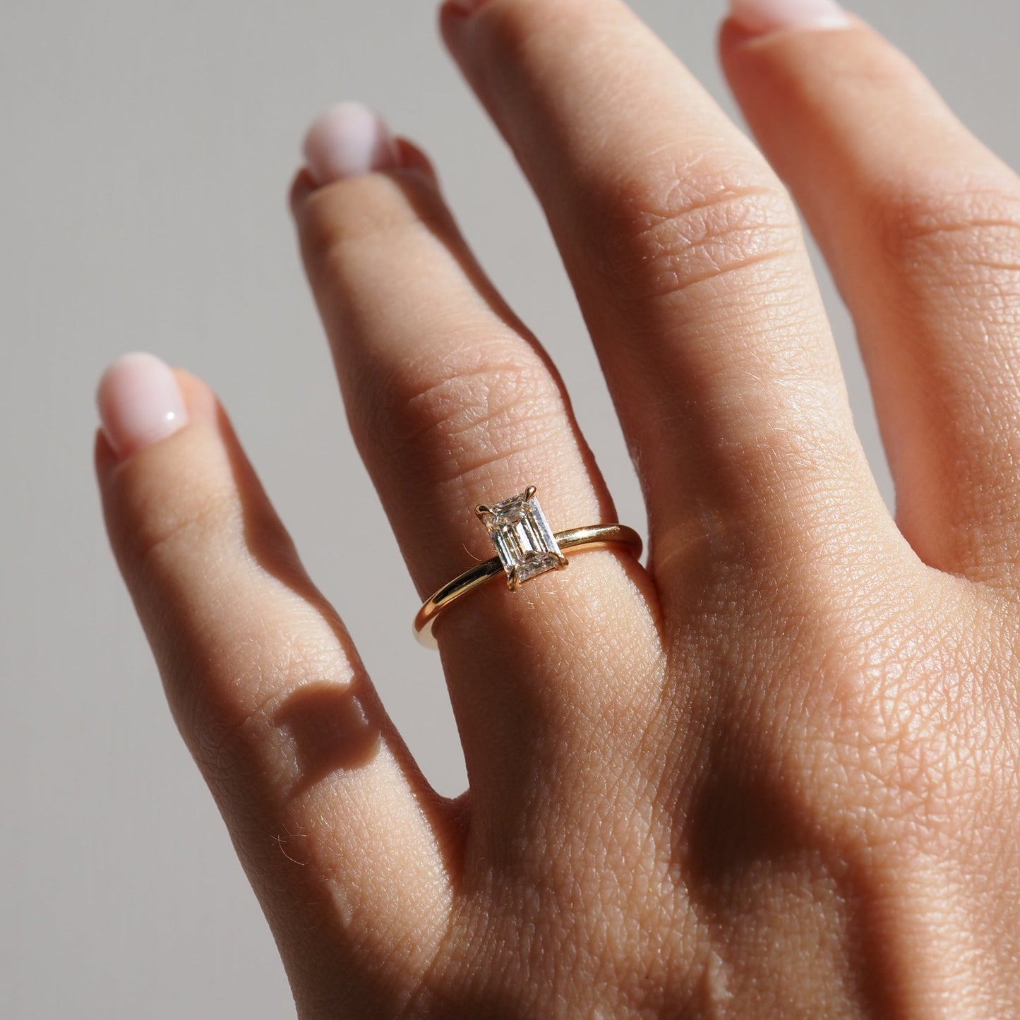 Radiant 0.70 CT Emerald Cut Lab Grown Diamond Solitaire Ring 5