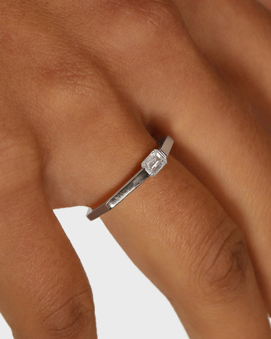 0.50 CT Emerald Lab Grown Diamond Solitaire Wedding Band 2