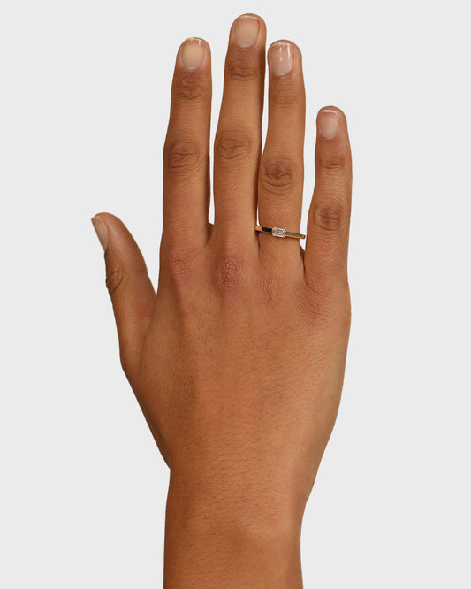 0.50 CT Emerald Lab Grown Diamond Solitaire Wedding Band 2