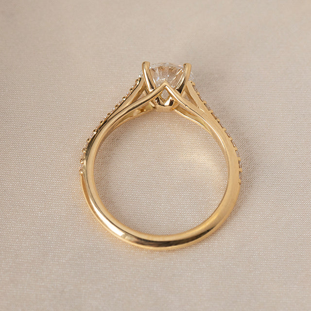 Split Shank & Pave-Round Lab Grown Diamond Engagement Ring