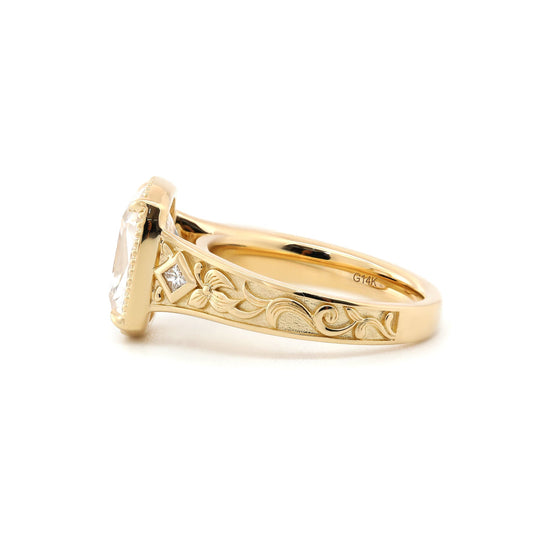Solitaire Cathedral- 1.8 CT Cushion Lab Grown Diamond Wedding Band