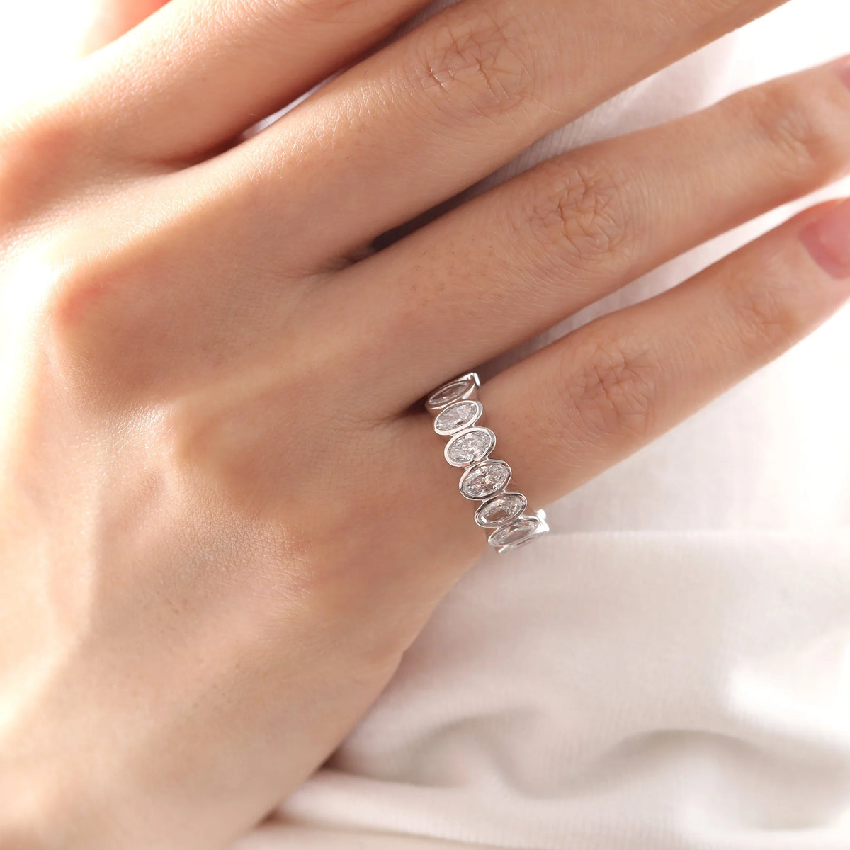 Solitaire Cathedral- 1.8 CT Cushion Lab Grown Diamond Wedding Band