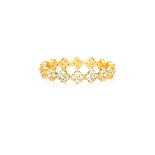 Radiant 0.20 TCW Round Lab-Grown Diamond Floral Eternity Band 1