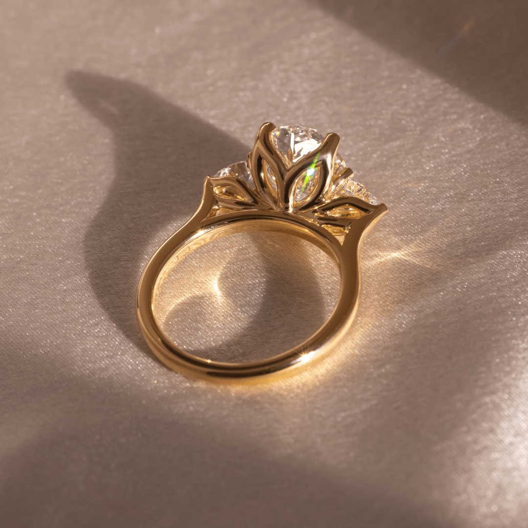 Three Stone-Oval Cut Lab Grown Diamond Engagement Ring