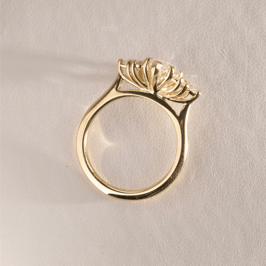 Cluster-Marquise Lab Grown Diamond Engagement Ring