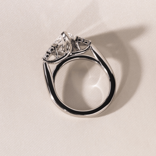 Cluster-Pear Lab Grown Diamond Engagement Ring