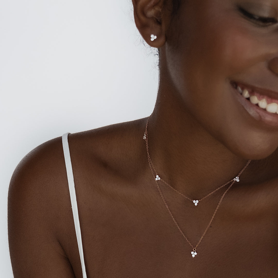 Radiant Blossom 0.3 TCW Round Lab Grown Diamond Necklace 13