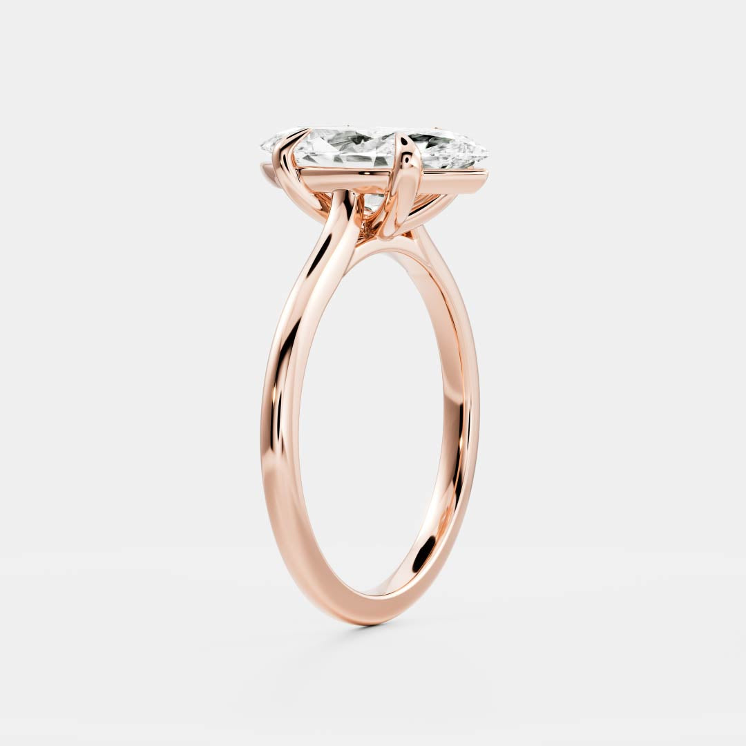 Solitaire Cathedral- 0.70 CT Marquise Moissanite Engagement Ring