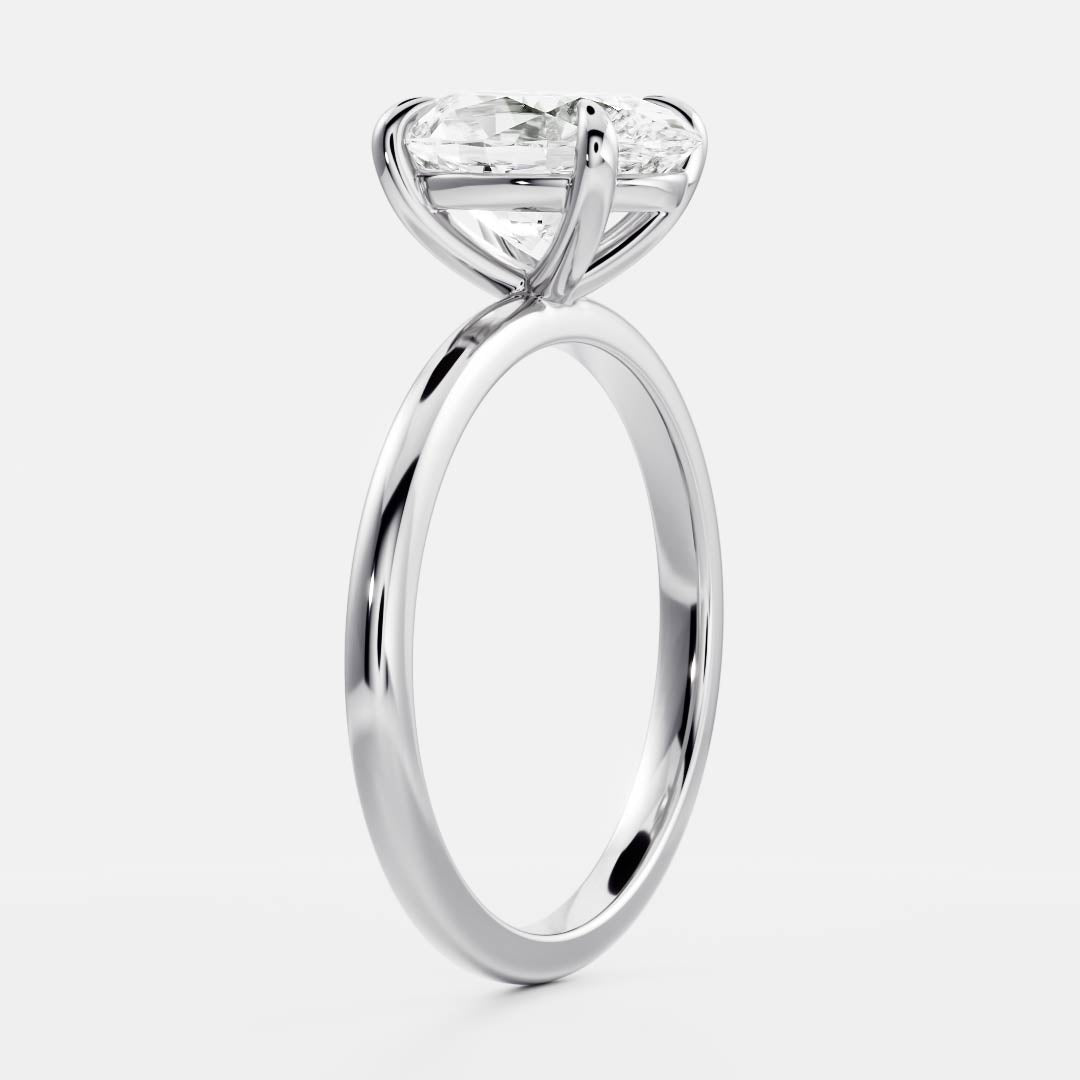 Solitaire- 2.3 CT Oval Moissanite Engagement Ring