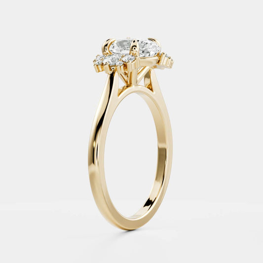 Cluster Style-Oval Lab Grown Diamond Engagement Ring