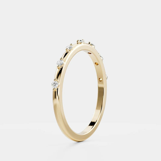 Half Eternity- 0.20 CT Oval Moissanite Wedding Band