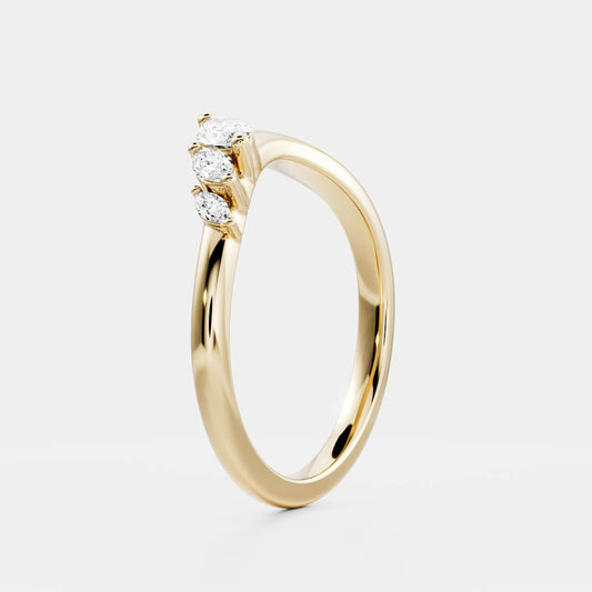 Half Eternity- 0.20 CT Oval Moissanite Wedding Band