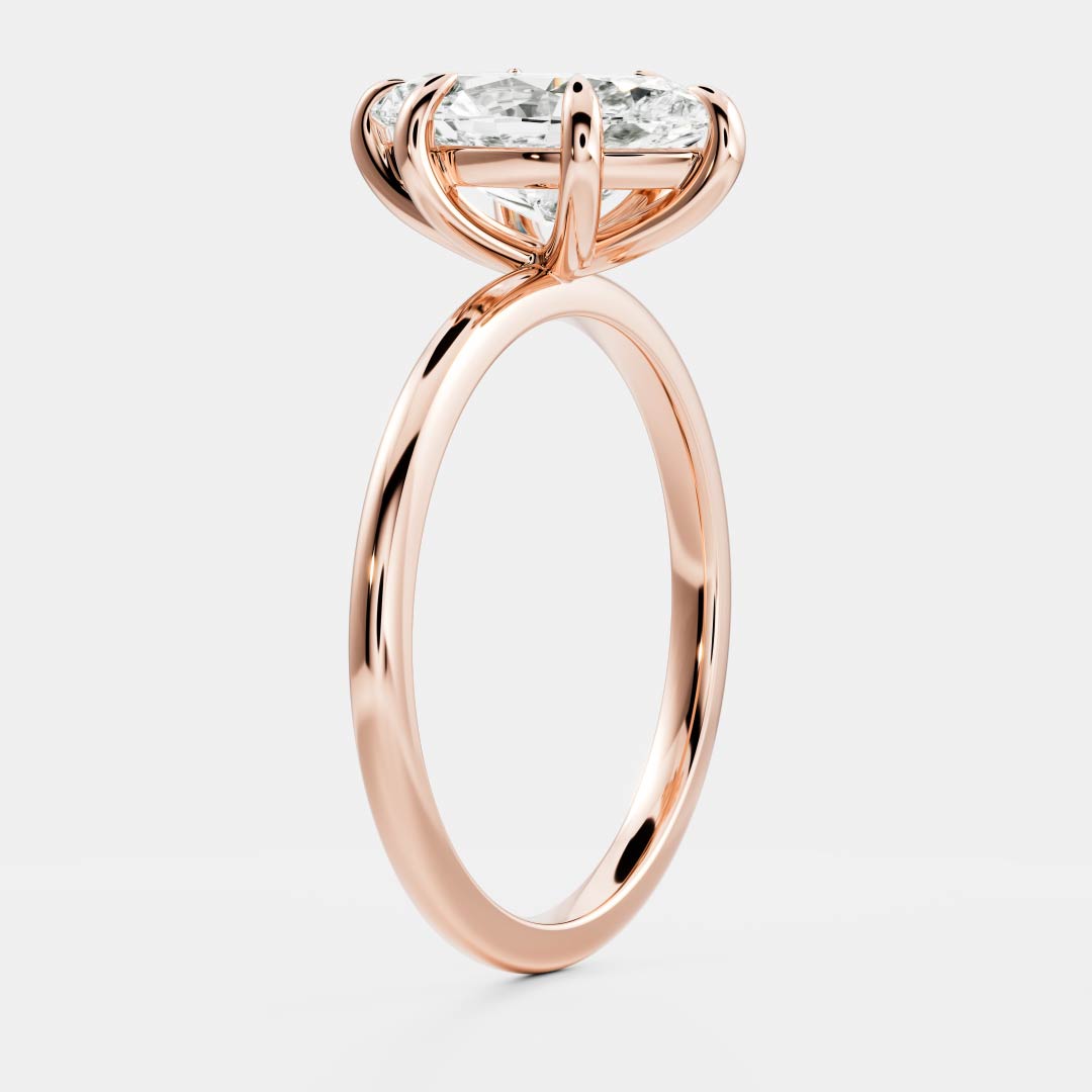 Solitaire Six Prong- 2.4 CT Marquise Moissanite Engagement Ring