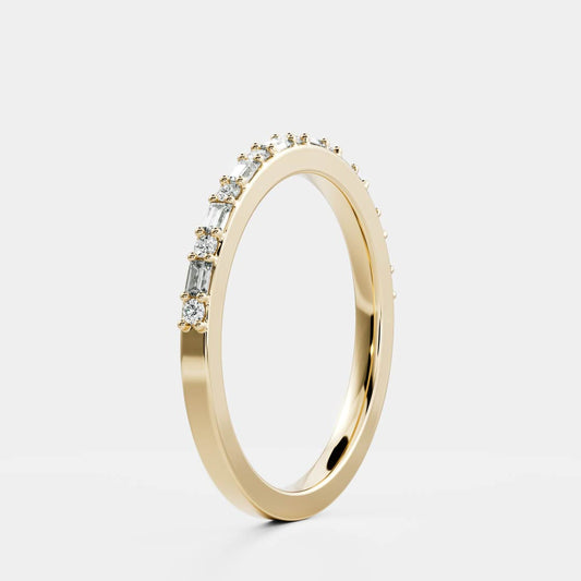 Half Eternity- 0.20 CT Oval Moissanite Wedding Band