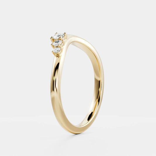 Half Eternity- 0.20 CT Oval Moissanite Wedding Band