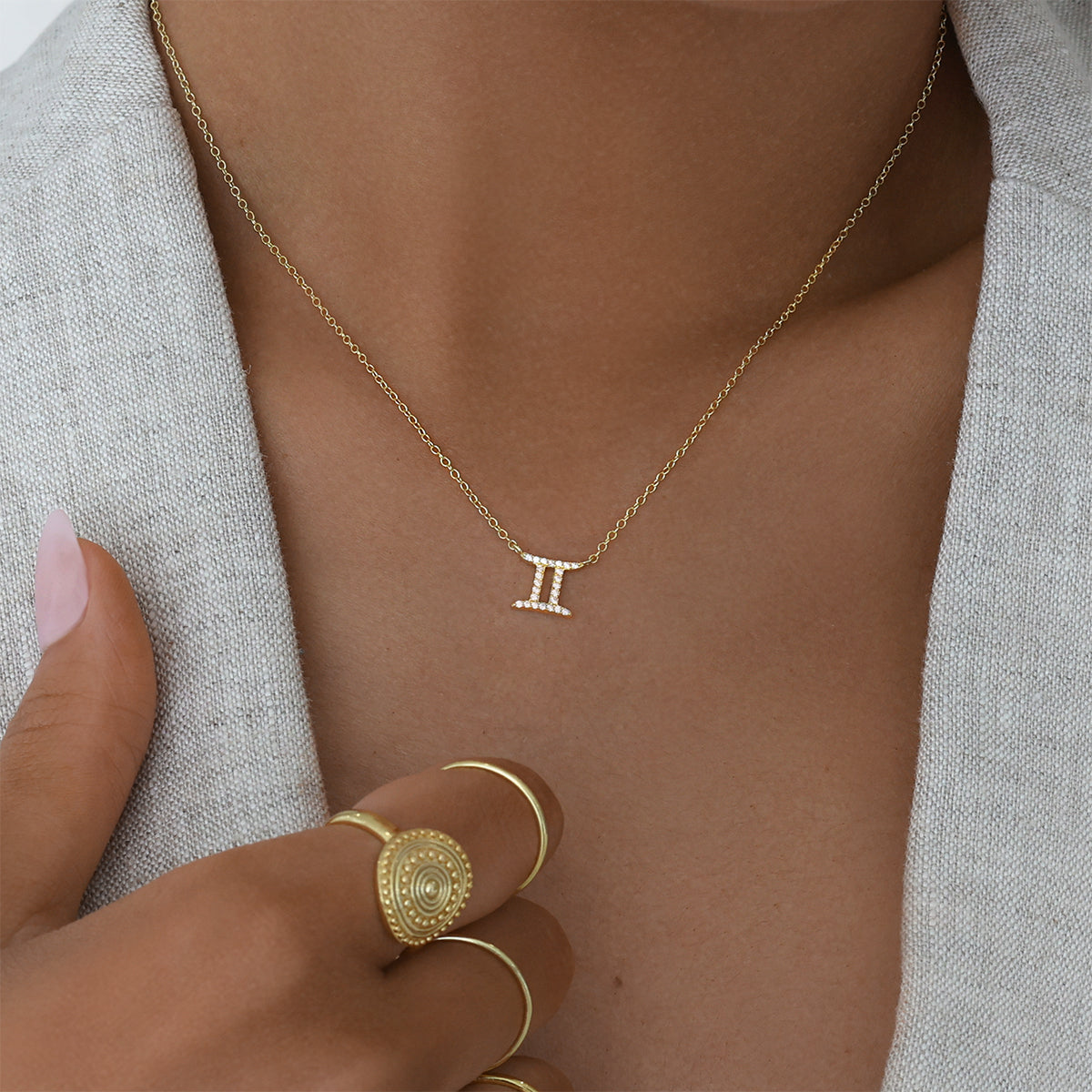 0.30 TCW Round Lab-Grown Diamond Gemini Pendant Necklace 9