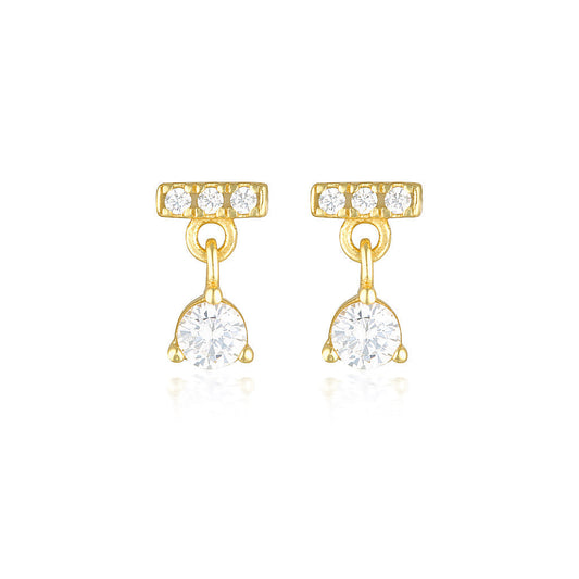 Elegant 0.10 TCW Round Lab-Grown Diamond Drop Earrings 1