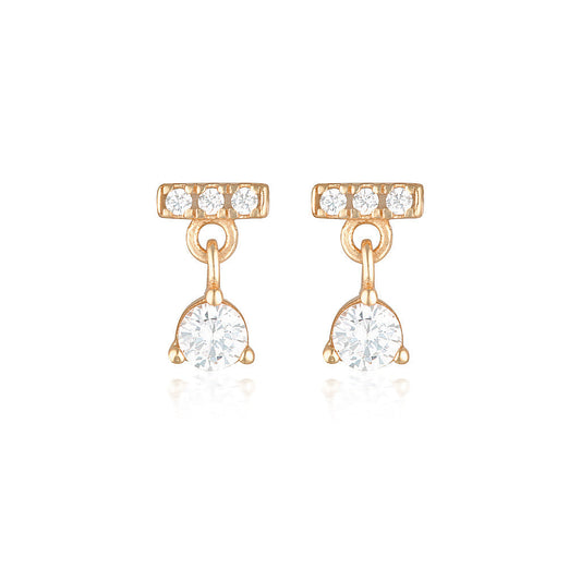 Elegant 0.10 TCW Round Lab-Grown Diamond Drop Earrings 2
