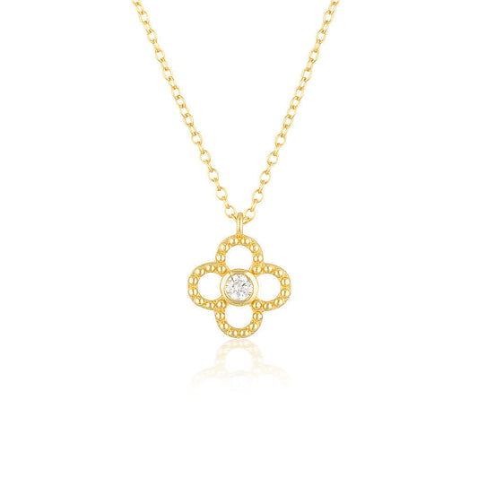 Elegant 0.2 TCW Round Lab-Grown Diamond Floral Necklace 1
