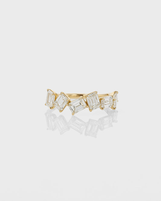 0.70 Carat Emerald Cut Lab Grown Diamond Half Eternity Band 1