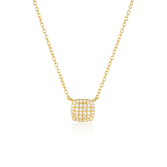 0.3 TCW Round Lab-Grown Diamond Cushion Pendant Necklace 1