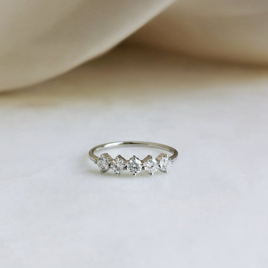 Eternal Elegance: 0.50 TCW Round Lab Grown Diamond Five Stone Wedding Band 1