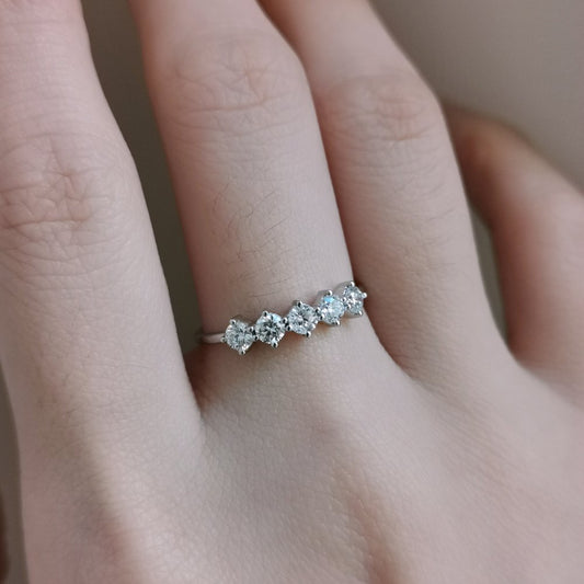 Eternal Elegance: 0.50 TCW Round Lab Grown Diamond Five Stone Wedding Band 2