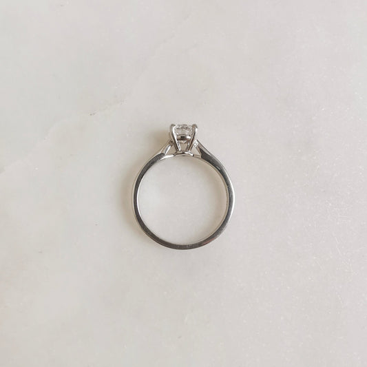 Solitaire Cathedral-0.70 CT Round Lab Grown Diamond Engagement Ring
