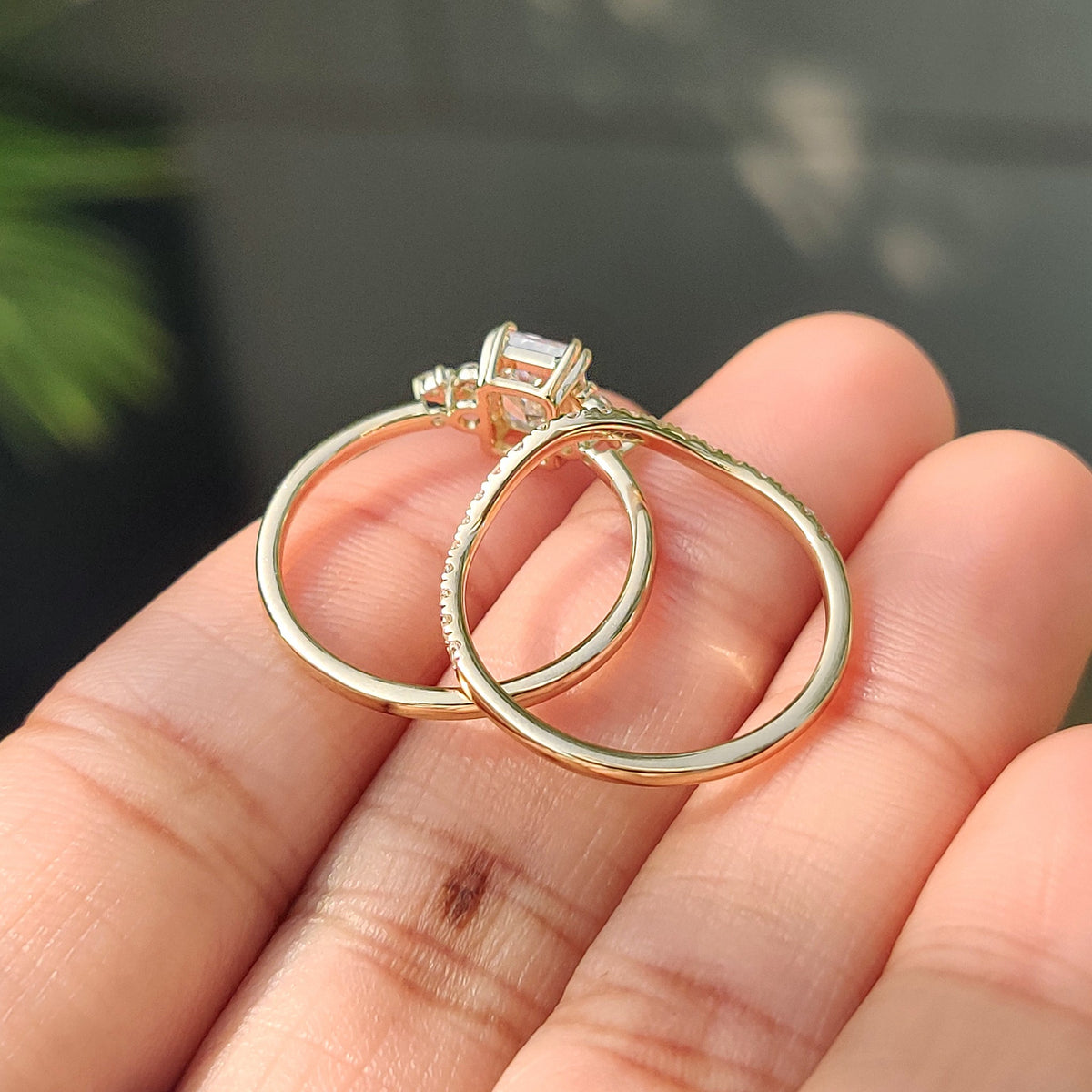 Solitaire Cathedral- 1.8 CT Cushion Lab Grown Diamond Wedding Band