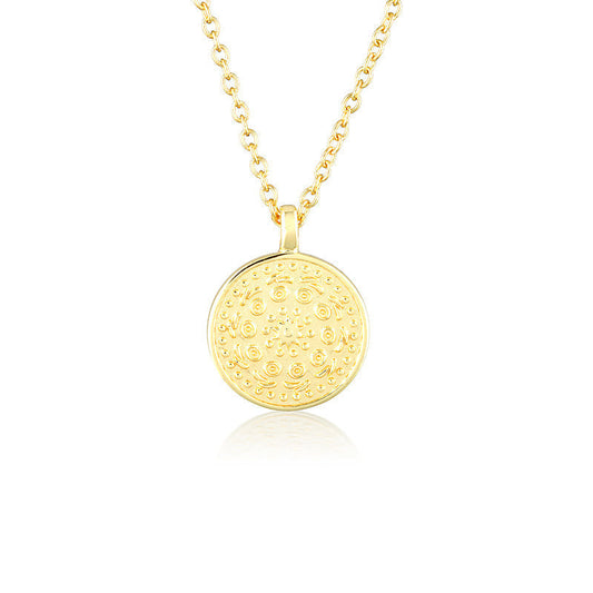 Golden Sunshine Embossed Locket Pendant 1