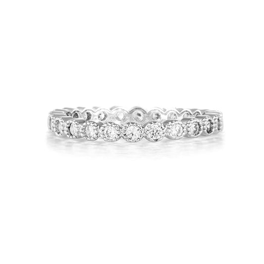 Radiant 0.20 CTW Round Lab-Grown Diamond Bezel Eternity Band 1