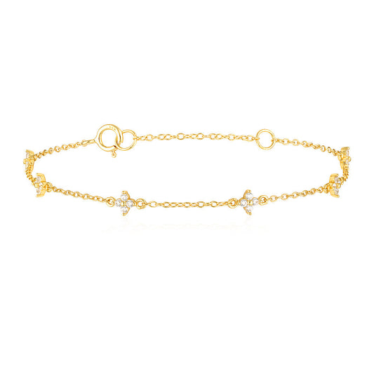 Elegant 0.05 TCW Lab-Grown Diamond Floral Bracelet 1