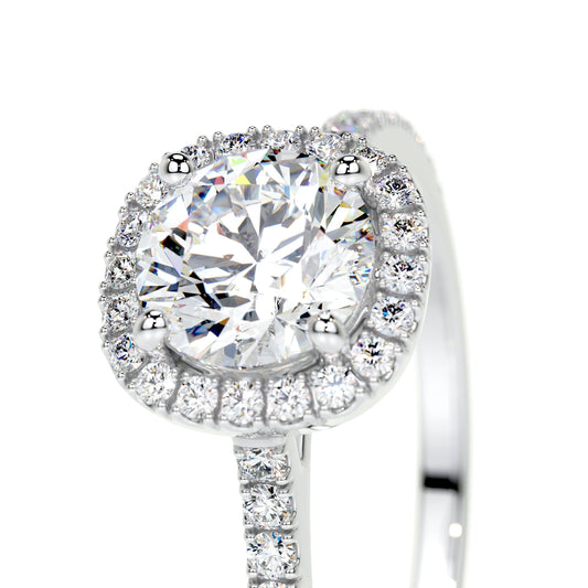 1.0 CT Round Lab Grown Diamond Halo & Pave Engagement Ring 2