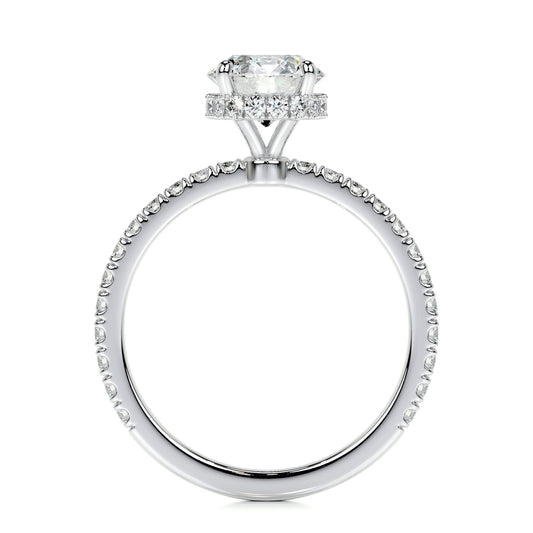 1.0 CT Round Hidden Halo CVD D/VS2 Diamond Engagement Ring 5