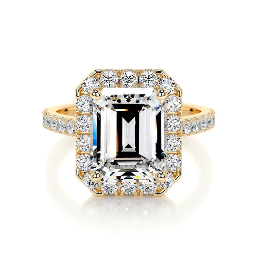 1.50 CT Emerald Cut Lab Grown Diamond Halo Engagement Ring 1