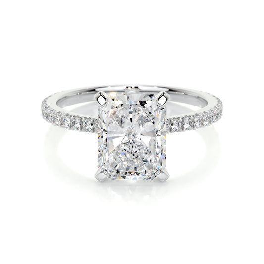 Radiant 3.0 CT Lab Grown Diamond Pave Engagement Ring 1