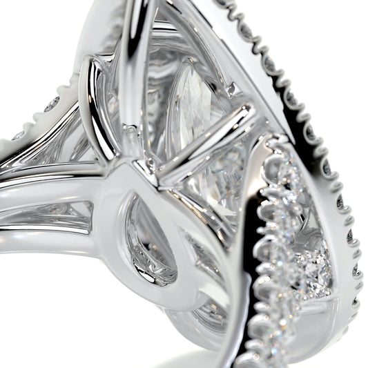 1.0 CT Pear-Shaped Lab Grown Diamond Double Halo Engagement Ring 2