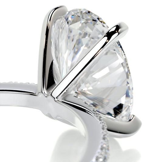 3.0 CT Oval Cut Lab Grown Diamond Pave Engagement Ring 2